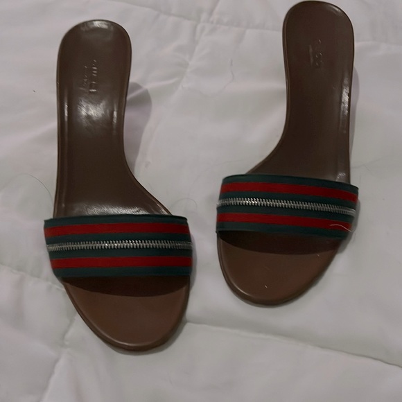 Gucci Shoes - Beautiful Gucci kitten heel web stripe gently worn